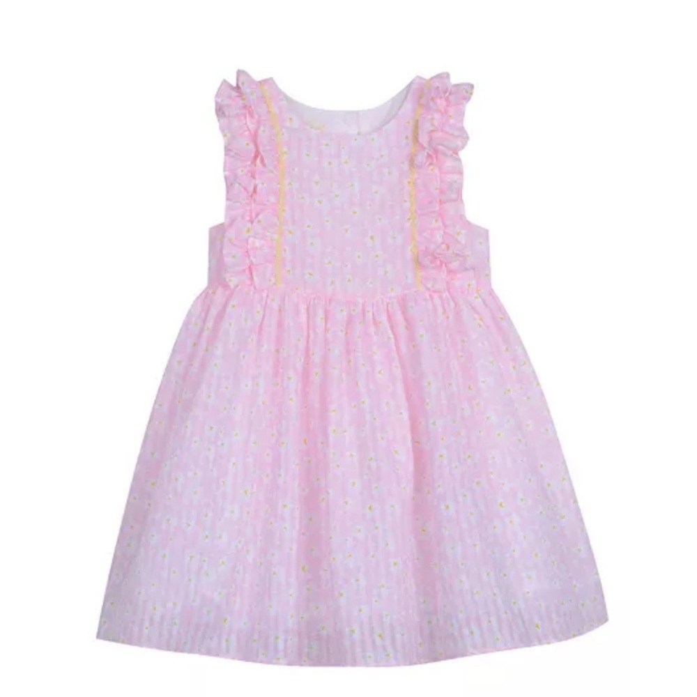 Laura Ashley Floral Pink Ruffled Sleeveless Dress in size 6